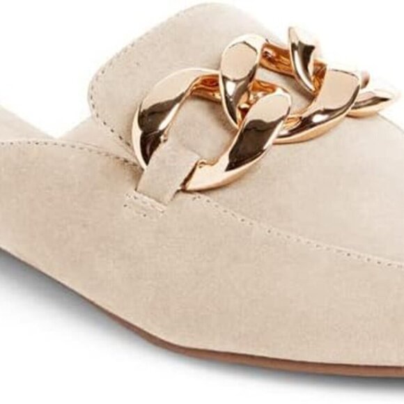 Shoes - Womens Faux Leather Suede Mules Flats Size 8.5 Pointed Toe Slip On